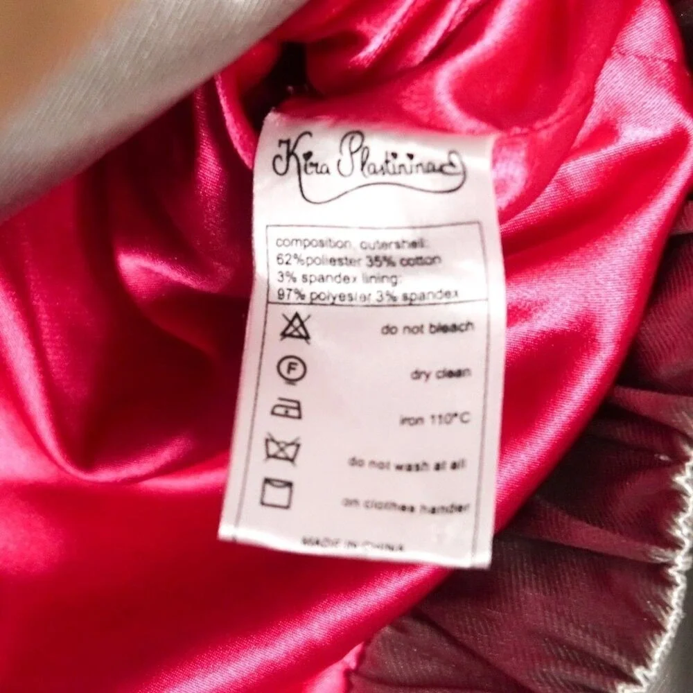 Kira Plastinina Womens Blazer‎ Jacket Size M Silver Coat Satin 90s Metallic